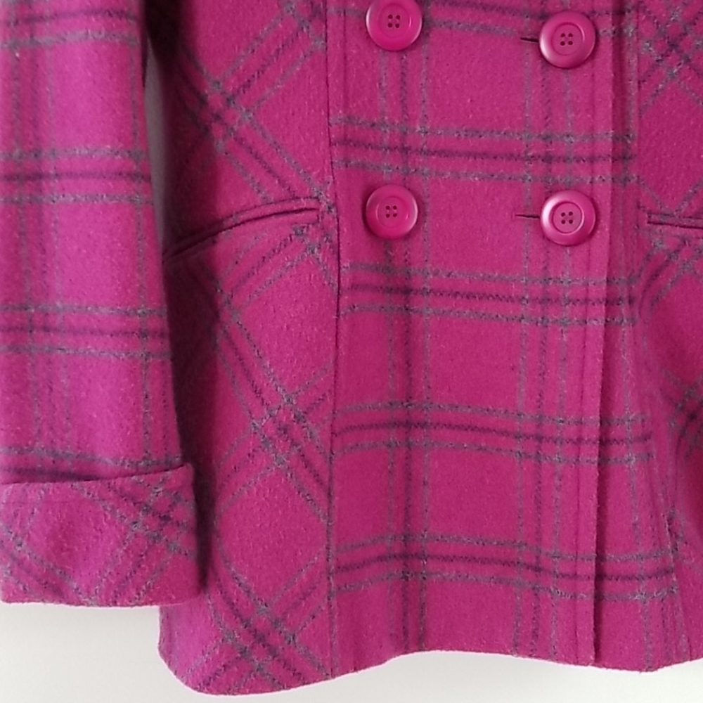 Moda INTERNATIONAL Women Raspberry Wool Peacoat - Picture 5 of 12